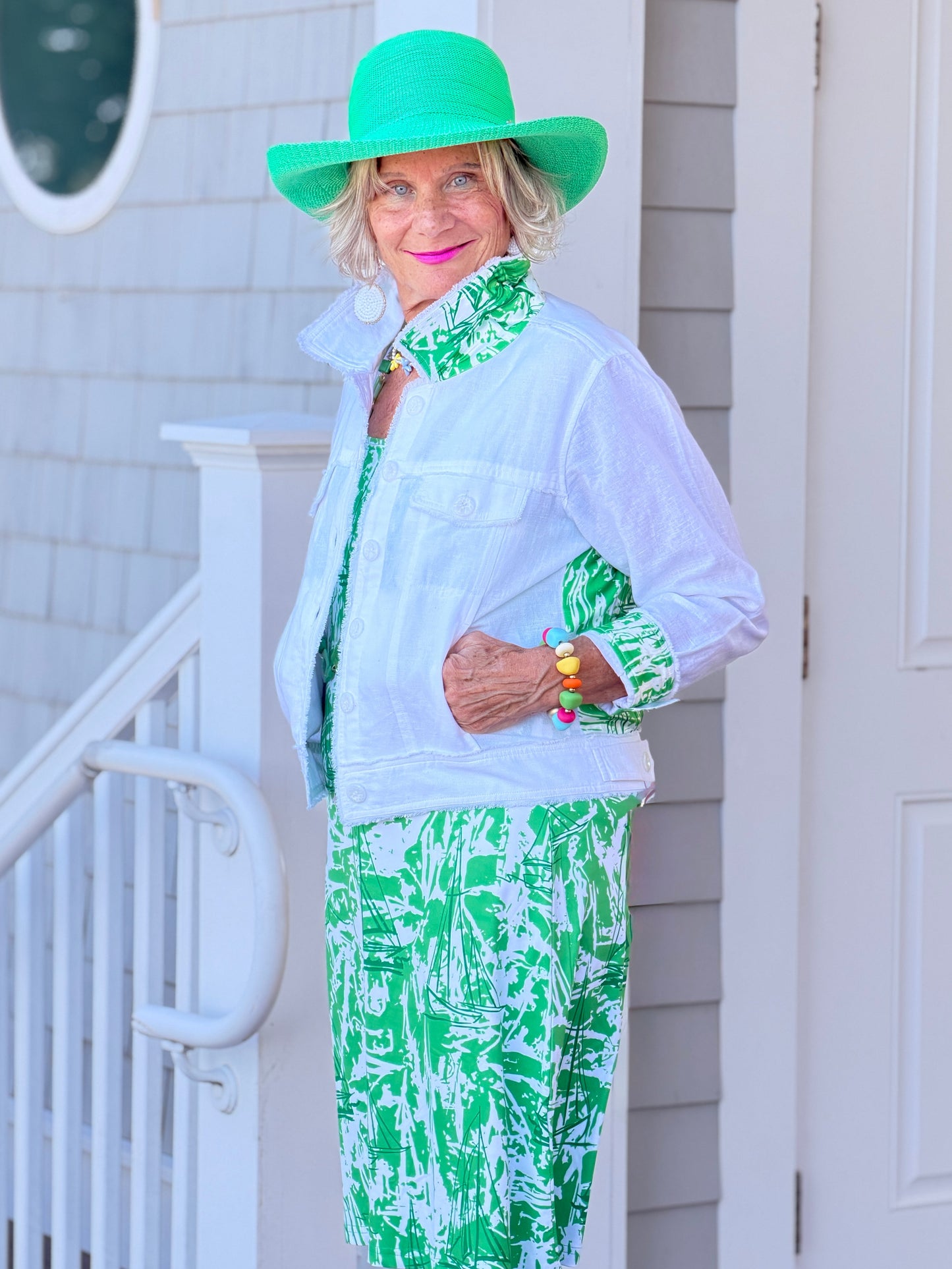 HARBOR LIGHTS GREEN SAILBOAT DRESS