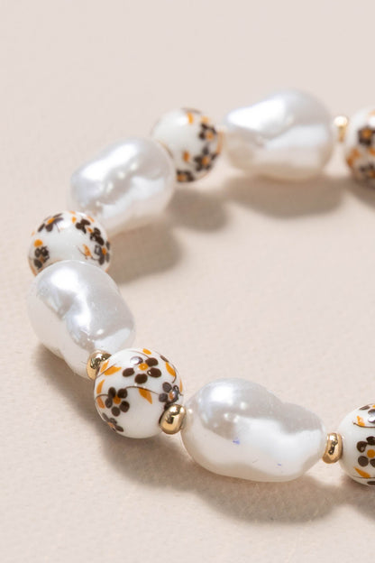 Ceramic Pearl Bead Bracelet
