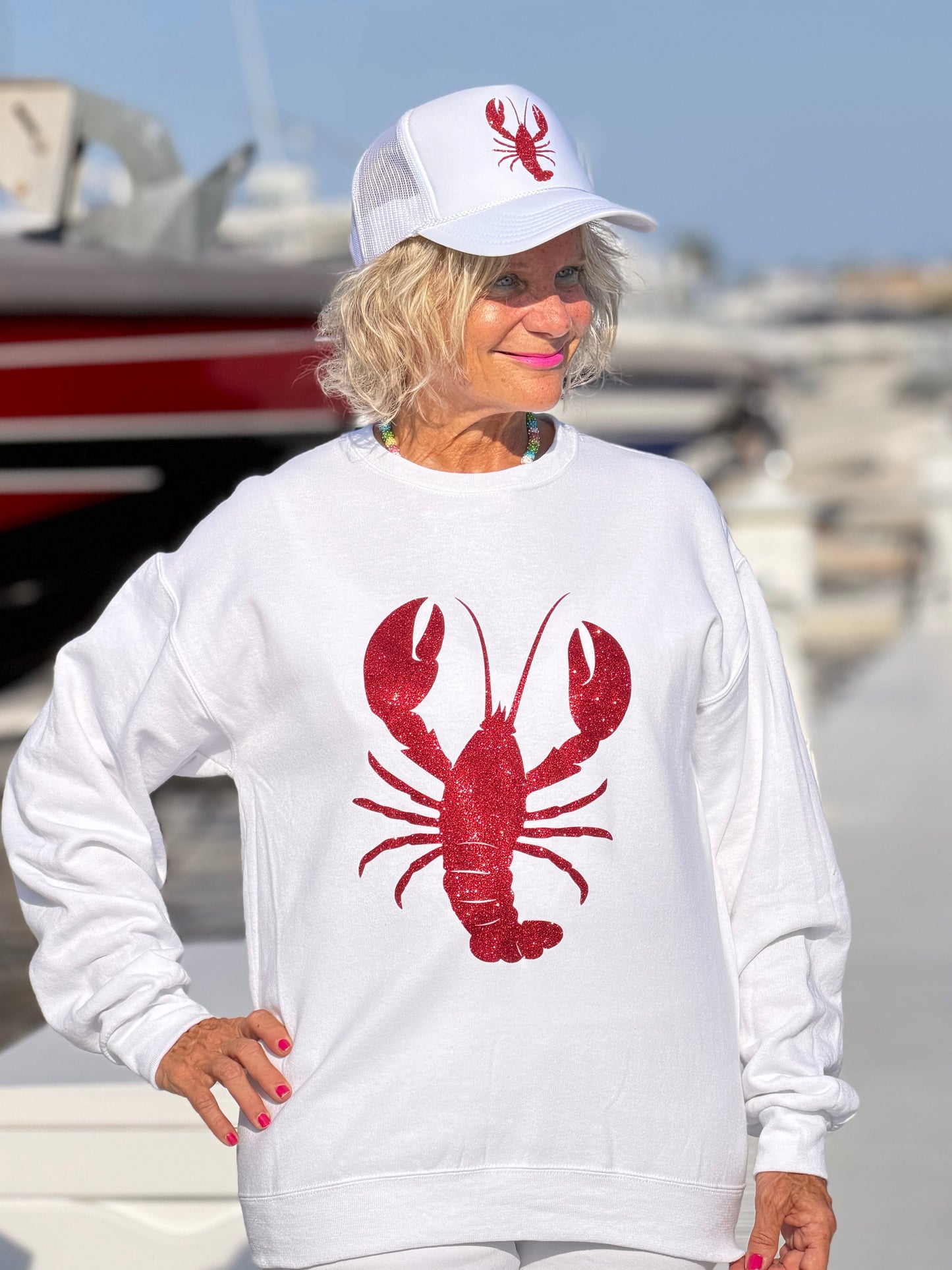 Glitter Red lobster  Sweatshirt