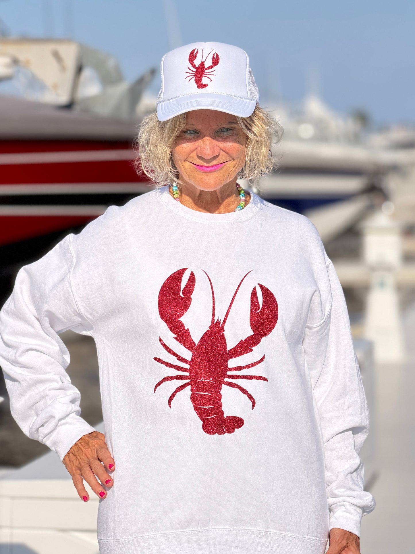 Glitter Red lobster  Sweatshirt