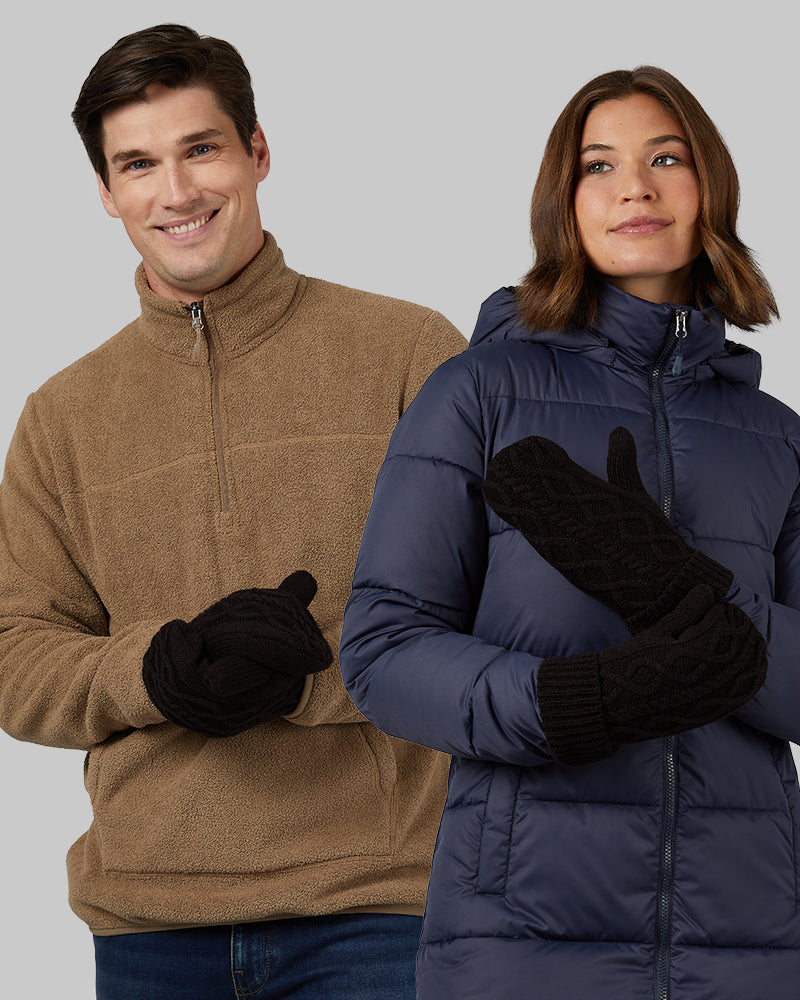 CABLE KNIT MITTENS