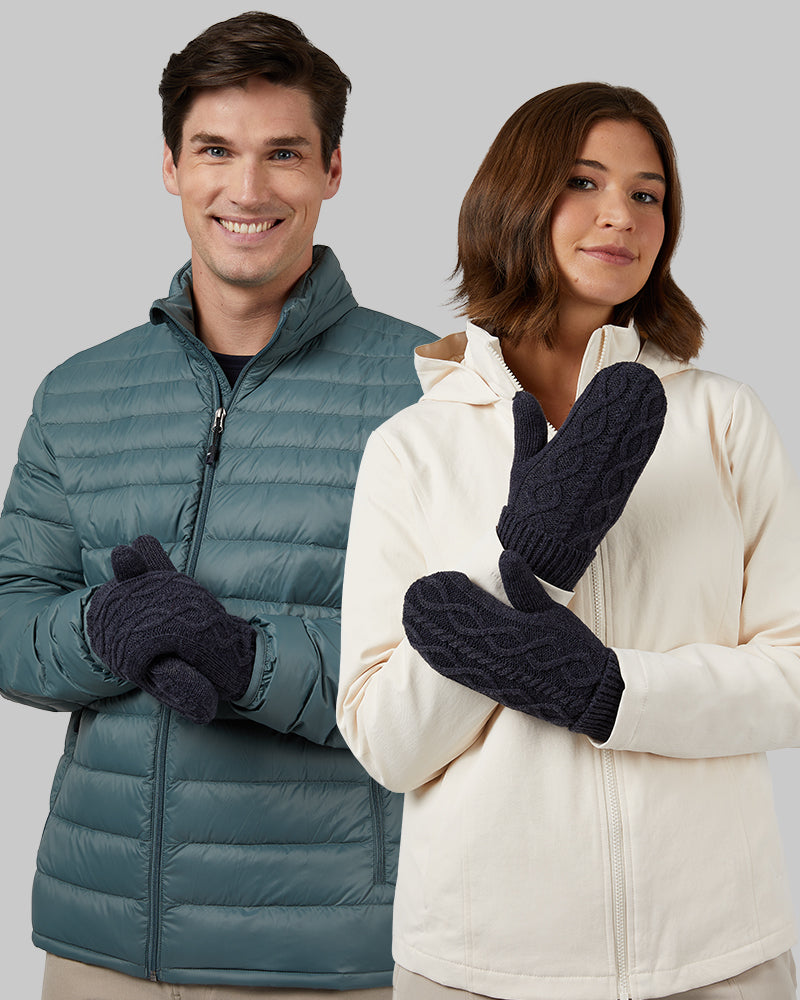 CABLE KNIT MITTENS