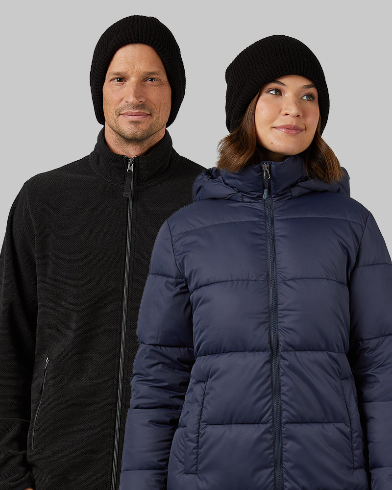 WAFFLE SHERPA-LINED BEANIE