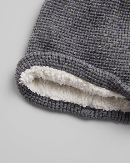 WAFFLE SHERPA-LINED BEANIE