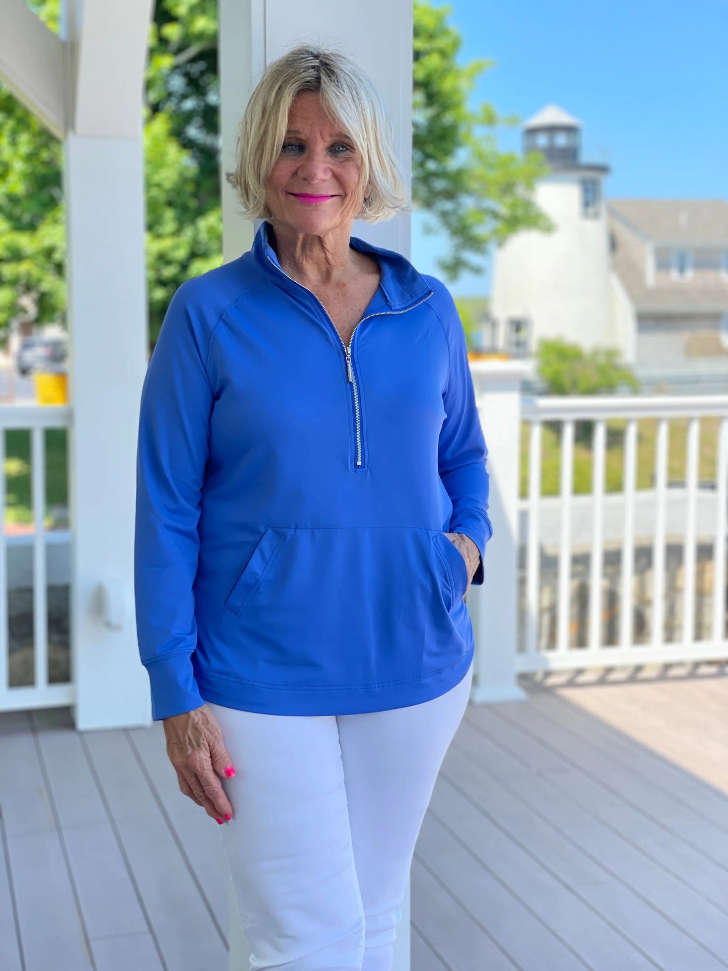 LULU-B KANGAROO BLU HALF ZIPPER