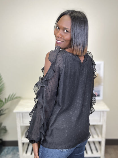 Ready To Rock Women's Ruffled Long Sleeve Top